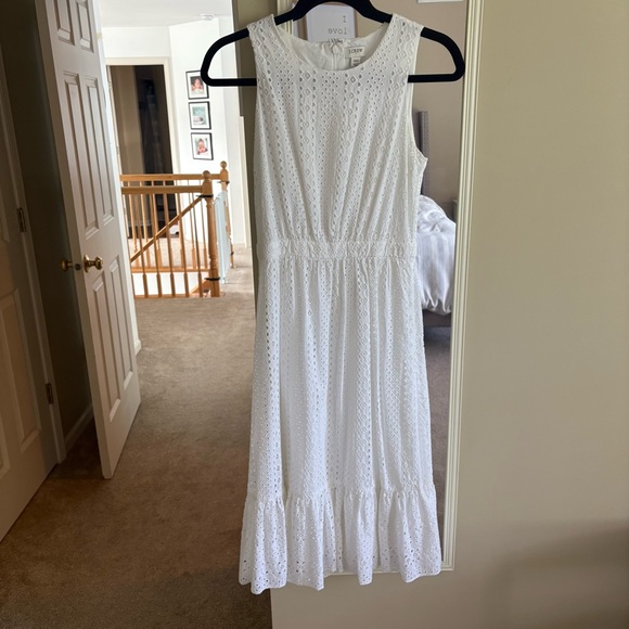 J. Crew Dresses & Skirts - J. Crew White Eyelet Tiered Midi Dress